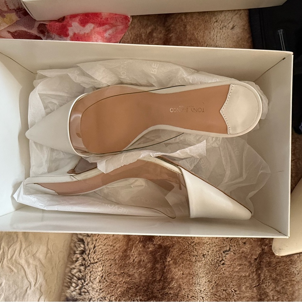 Tony Bianco white heels